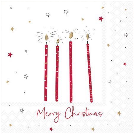 Салфетка 33см 33см 20бр X-MAS CANDLES RED Ambiente