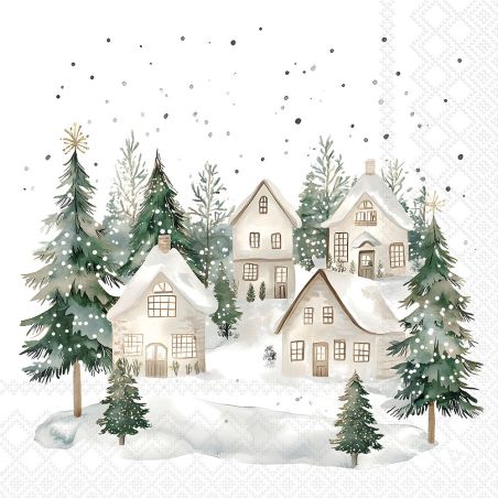 Салфетка 33см 33см 20бр  SNOWY HOUSES Ambiente