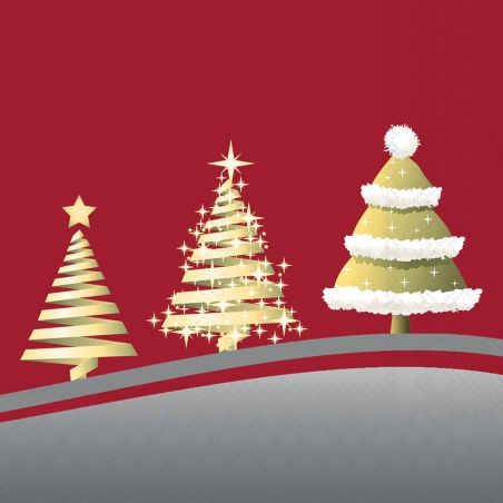 Салфетка 33см 33см 20бр THREE IN A ROW RED Ambiente