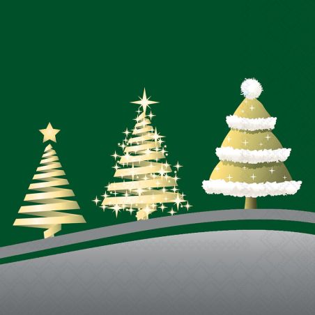 Салфетка 33см 33см 20бр THREE IN A ROW GREEN Ambiente