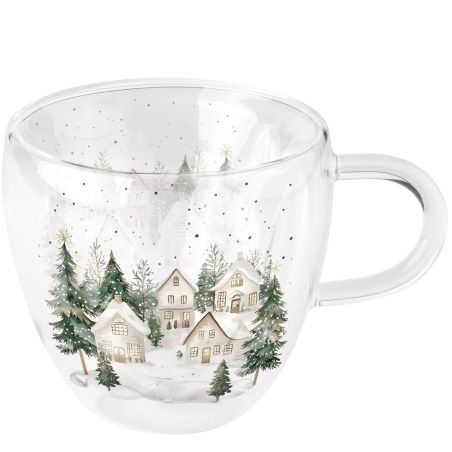 Двустенна стъклена чаша SNOWY HOUSES Ambiente
