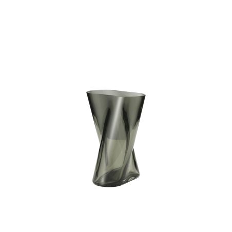 Стъклена ваза Lituus 18см Georg Jensen - сиво