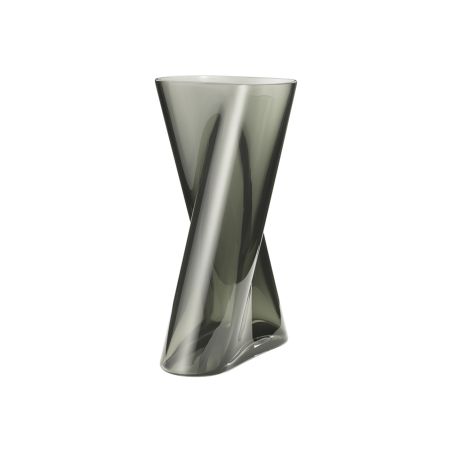 Стъклена ваза Lituus 31,8см Georg Jensen - сиво