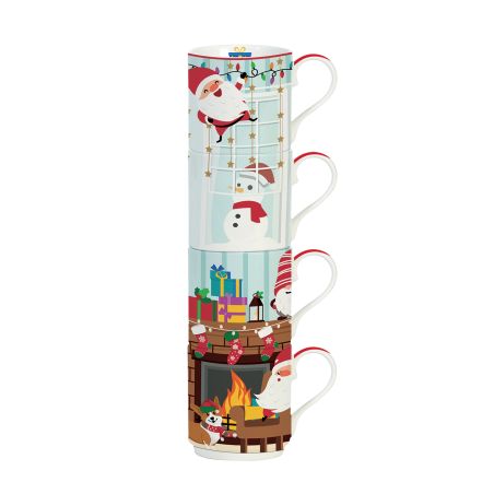 Чаши 4бр Santa by the fire 275мл Easy Life