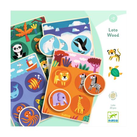 Образователна игра дърво лото животните по света